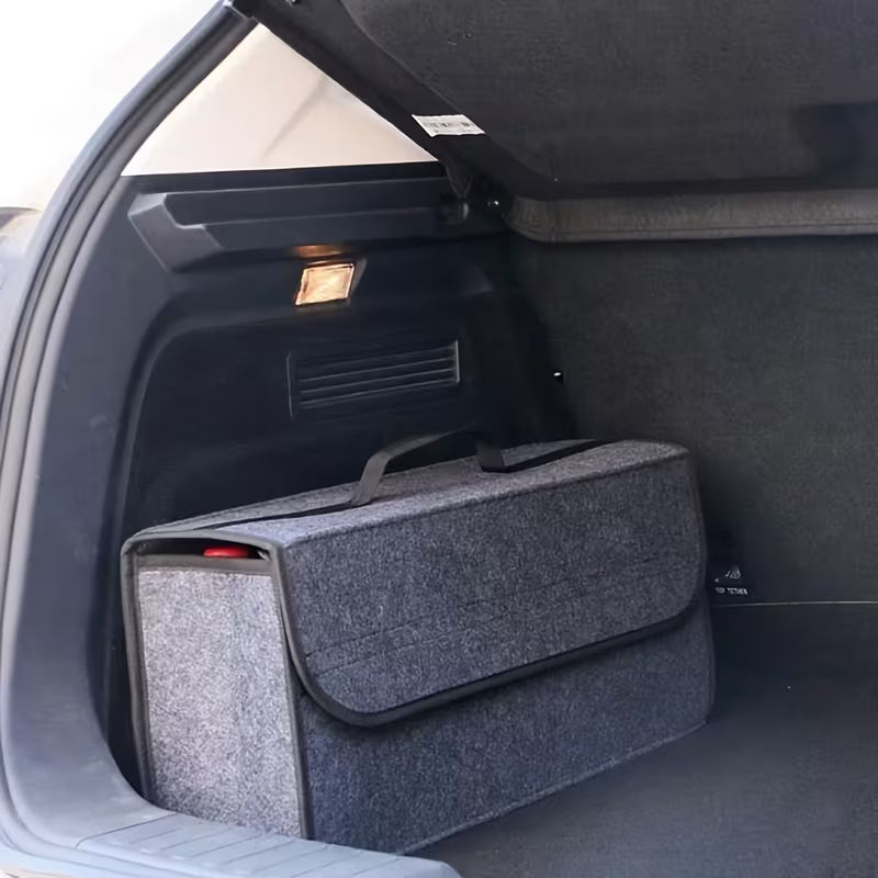 1pc/Felt Storage Box Car Trunk Tool Sorting Storage Box Car Foldable Felt Storage Bagfor Car/car Interior
