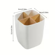 1pc 3/4 Compartments Desk Organiser Divided with Bamboo, Office Organiser with Pen Holder, Bathroom Make Up Storage Box, Living Room Sundries Holder, Bedroom Earing Hair Ring Jewelry Storage Box, Desk & Drawer Organizer for Home Storage