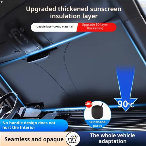 1pc high-quality titanium-Silvery alloy car sunshade| Summer front windshield sun protection and heat insulation cover, interior light shield and sun visor| Keep your vehicle cool