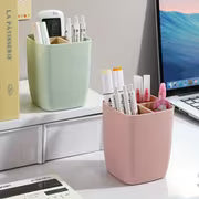 1pc 3/4 Compartments Desk Organiser Divided with Bamboo, Office Organiser with Pen Holder, Bathroom Make Up Storage Box, Living Room Sundries Holder, Bedroom Earing Hair Ring Jewelry Storage Box, Desk & Drawer Organizer for Home Storage