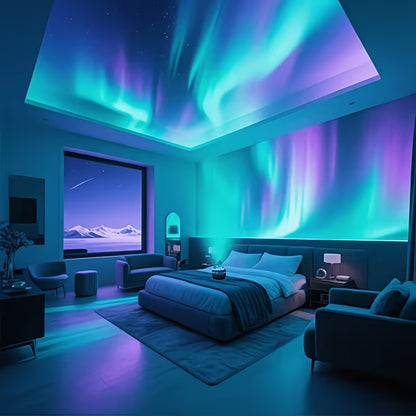 3pcs (Aurora Effect USB Projection Light And USB Cable And Multi-Function Remote Control) RGB Fantasy Lighting Effects, 16 Colors, Very Suitable for Creating a Romantic Starry Sky Lighting in The Bedroom And Living Room, Perfect for Birthdays