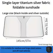 1pc high-quality titanium-Silvery alloy car sunshade| Summer front windshield sun protection and heat insulation cover, interior light shield and sun visor| Keep your vehicle cool