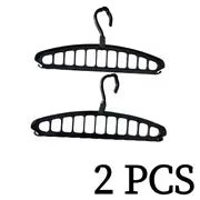 4pcs/2pcs Black Plastic Multi-Functional Vertical And Horizontal Clothes Hangers Set, with Multi-Hook Design 360 Degree Rotation Home Wardrobe Storage Thickened Durable Clothing Rack - Space-Saving Closet Organizer for Home And Travel