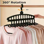 4pcs/2pcs Black Plastic Multi-Functional Vertical And Horizontal Clothes Hangers Set, with Multi-Hook Design 360 Degree Rotation Home Wardrobe Storage Thickened Durable Clothing Rack - Space-Saving Closet Organizer for Home And Travel