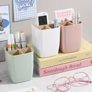 1pc 3/4 Compartments Desk Organiser Divided with Bamboo, Office Organiser with Pen Holder, Bathroom Make Up Storage Box, Living Room Sundries Holder, Bedroom Earing Hair Ring Jewelry Storage Box, Desk & Drawer Organizer for Home Storage