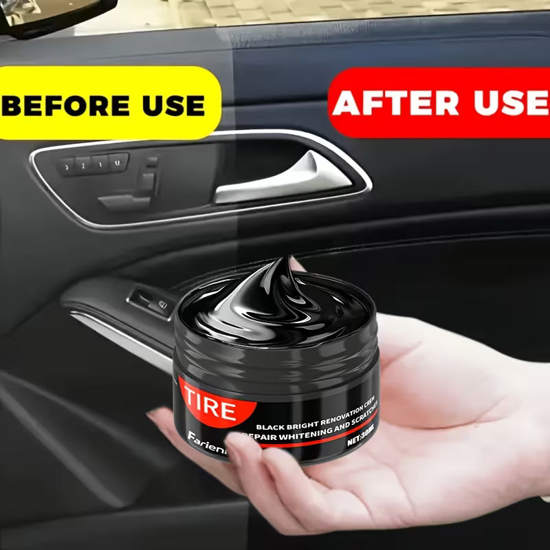 Automotive Interior Renewal Wax - Deep Maintenance and Brightening for Dashboards, Bumpers, Seats | Tire Coating Enhancer with Black Plastic Parts Restoration | ABS Resin Material